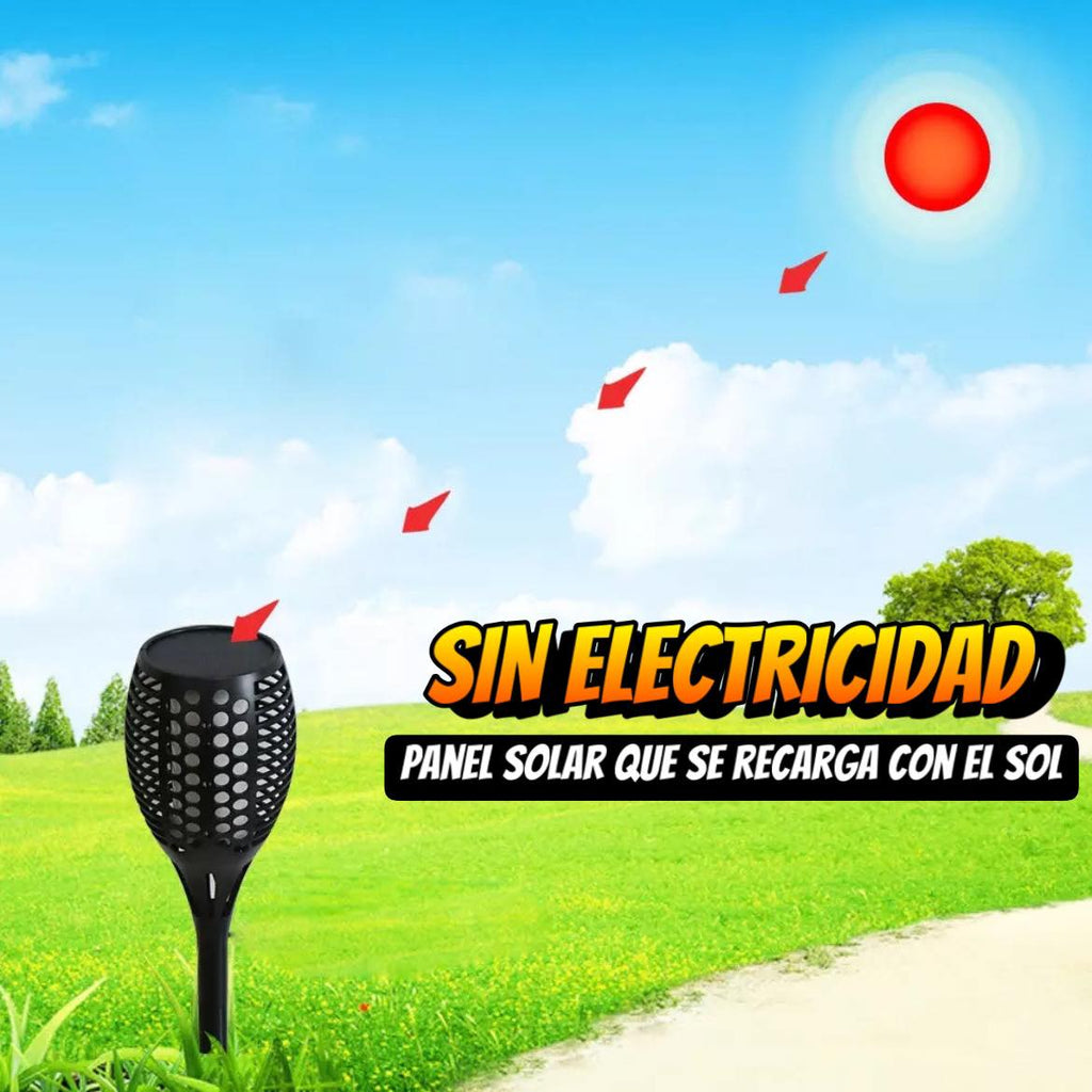 Antorcha Led Con Panel Solar Integrado